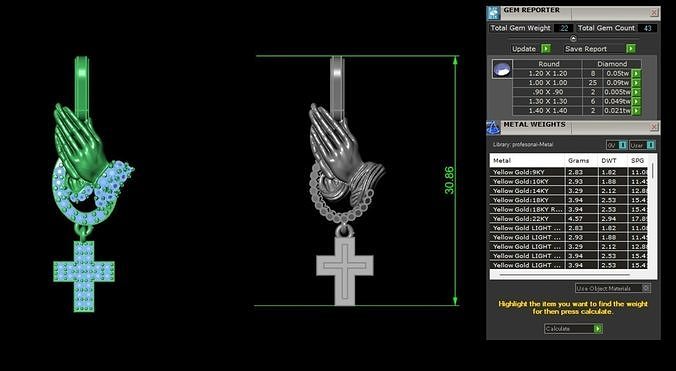 PEACE HAND pendent  3D print model