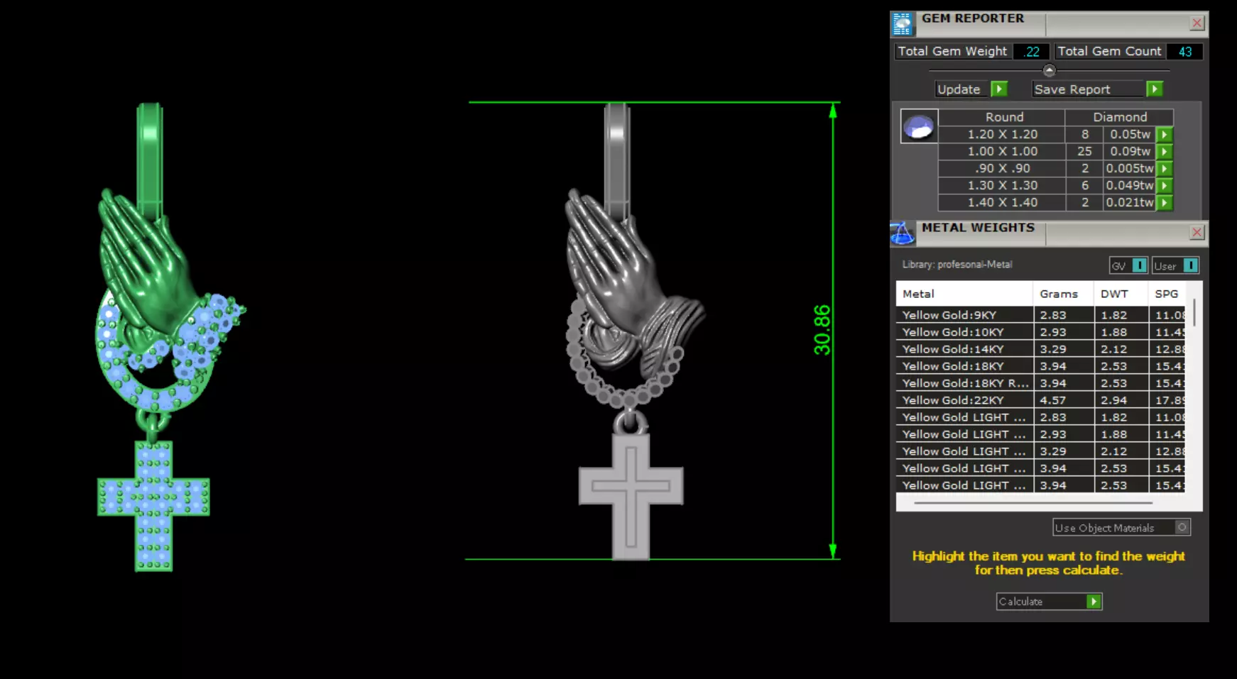 PEACE HAND pendent 3D print model