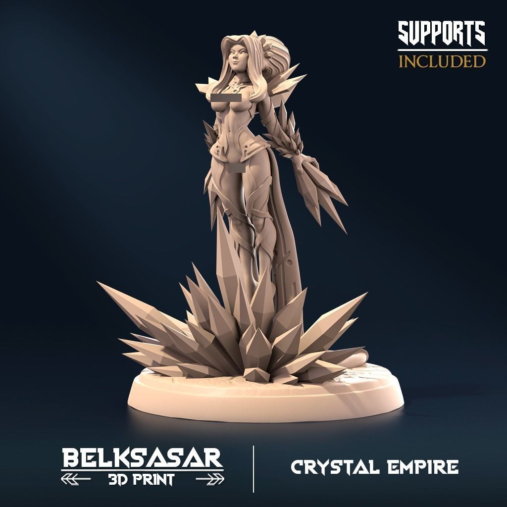 Crystal Empress B Normal and Nude 3D print model_2