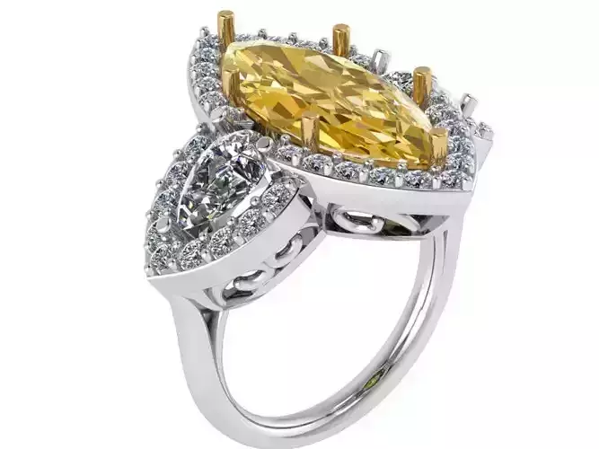 Marquise Halo Ring 1702