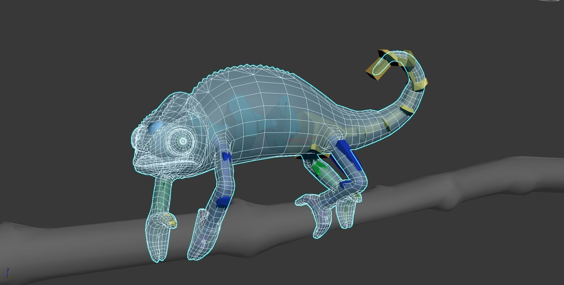 Chameleon Rigged and Animated Low-poly 3D model_4
