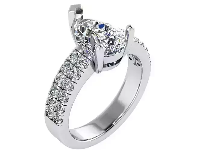 Pear Diamond Basket Setting Ring 1712