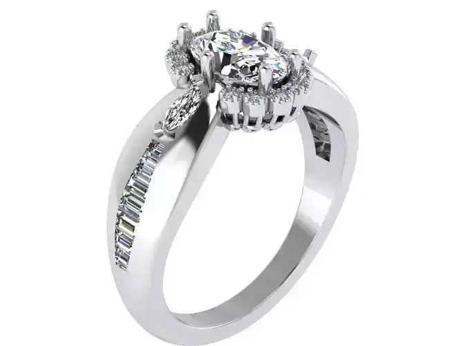 Oval Halo Ring 1722