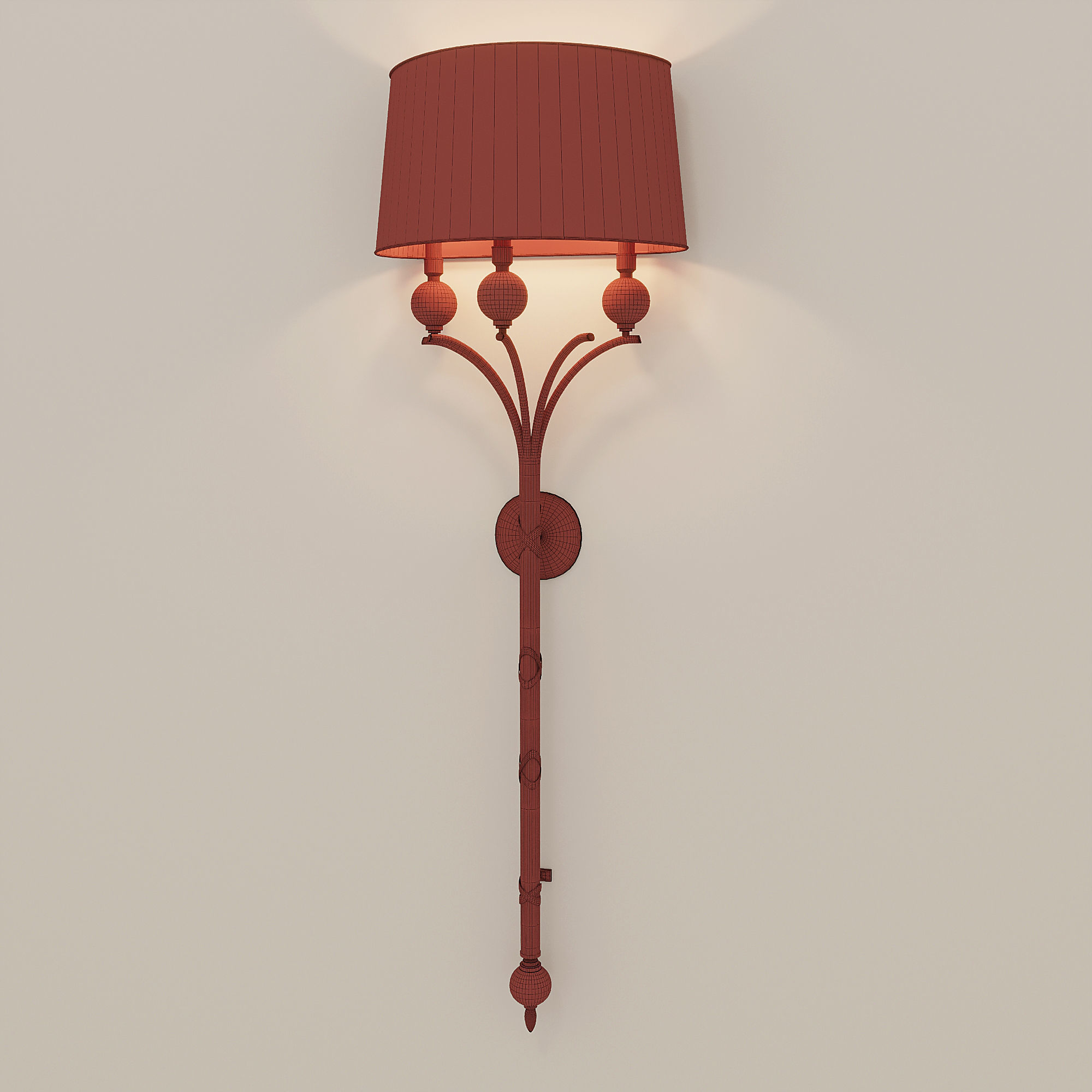 Three-Light Wall Sconce John-Richard AJC-8740 3D model_4