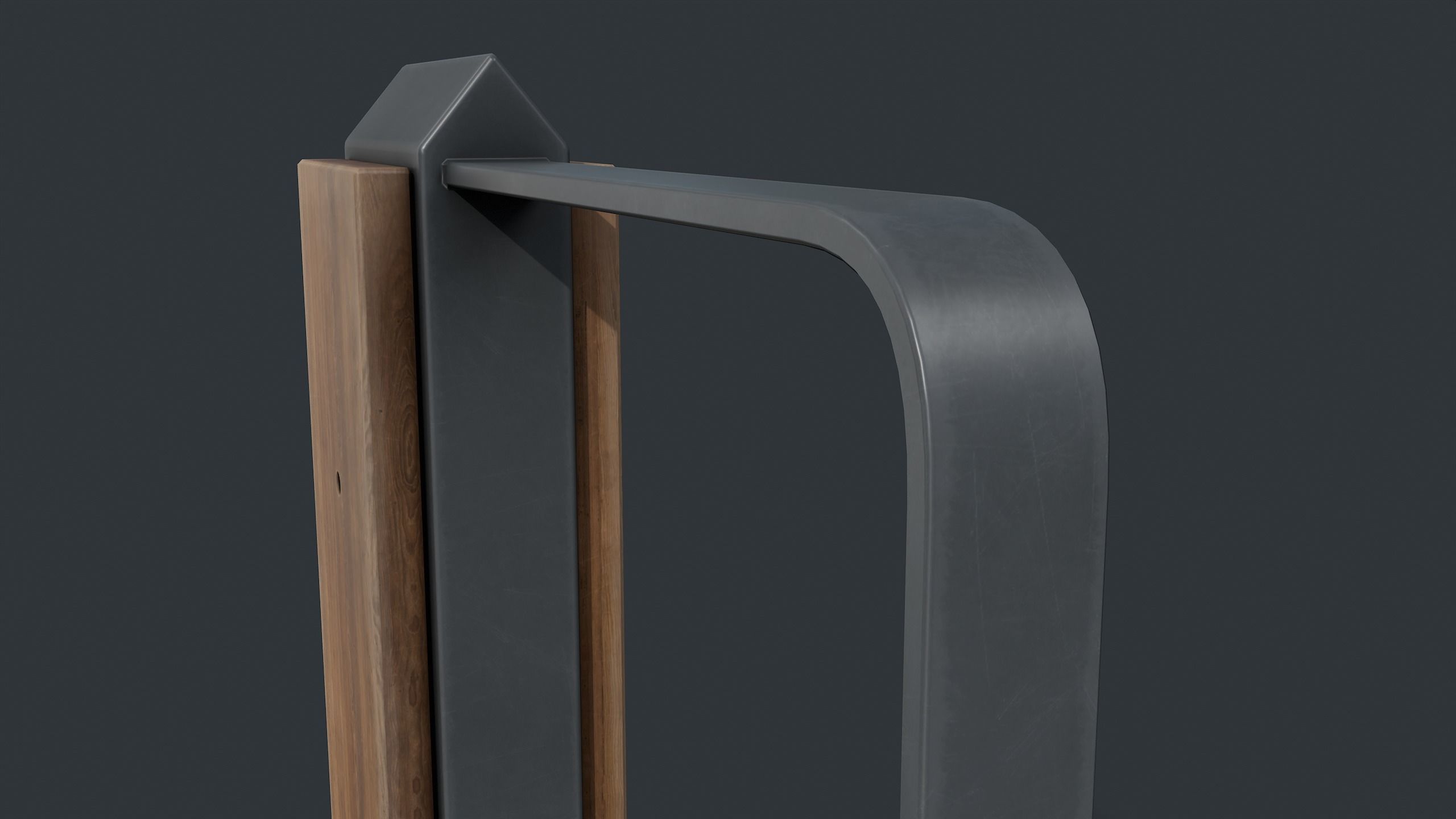 Bike Rack 19 PBR Game Ready Low-poly 3D model_10