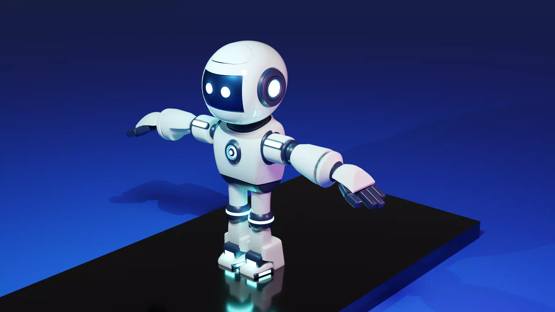 3D High Poly Chat Bot Mascot Design 3D model_0