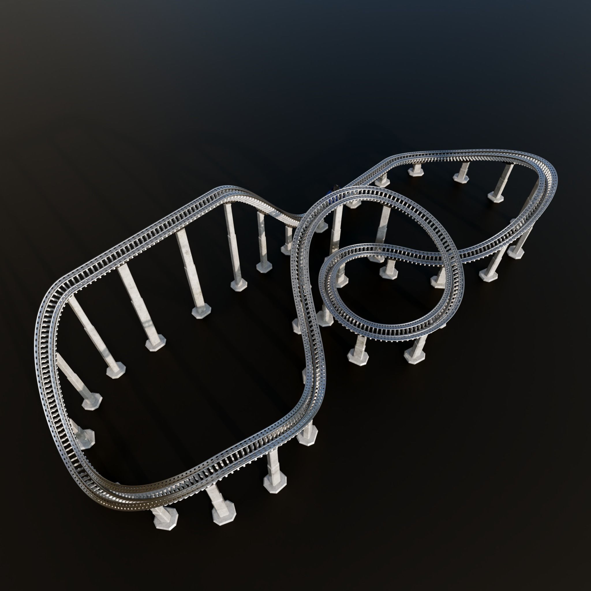 rollercoaster st 3D model_4