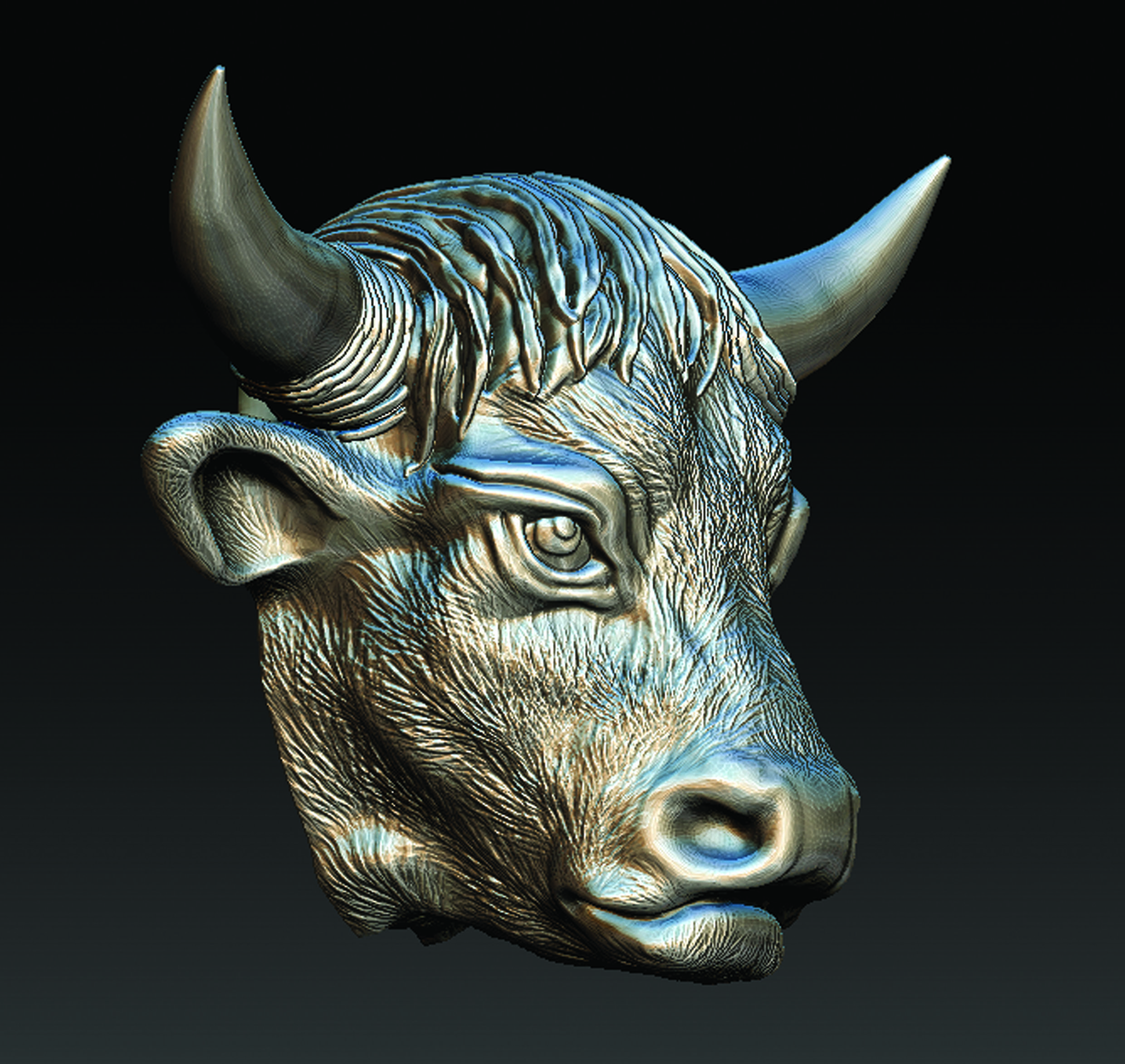 BULL HEAD 3D print model_4