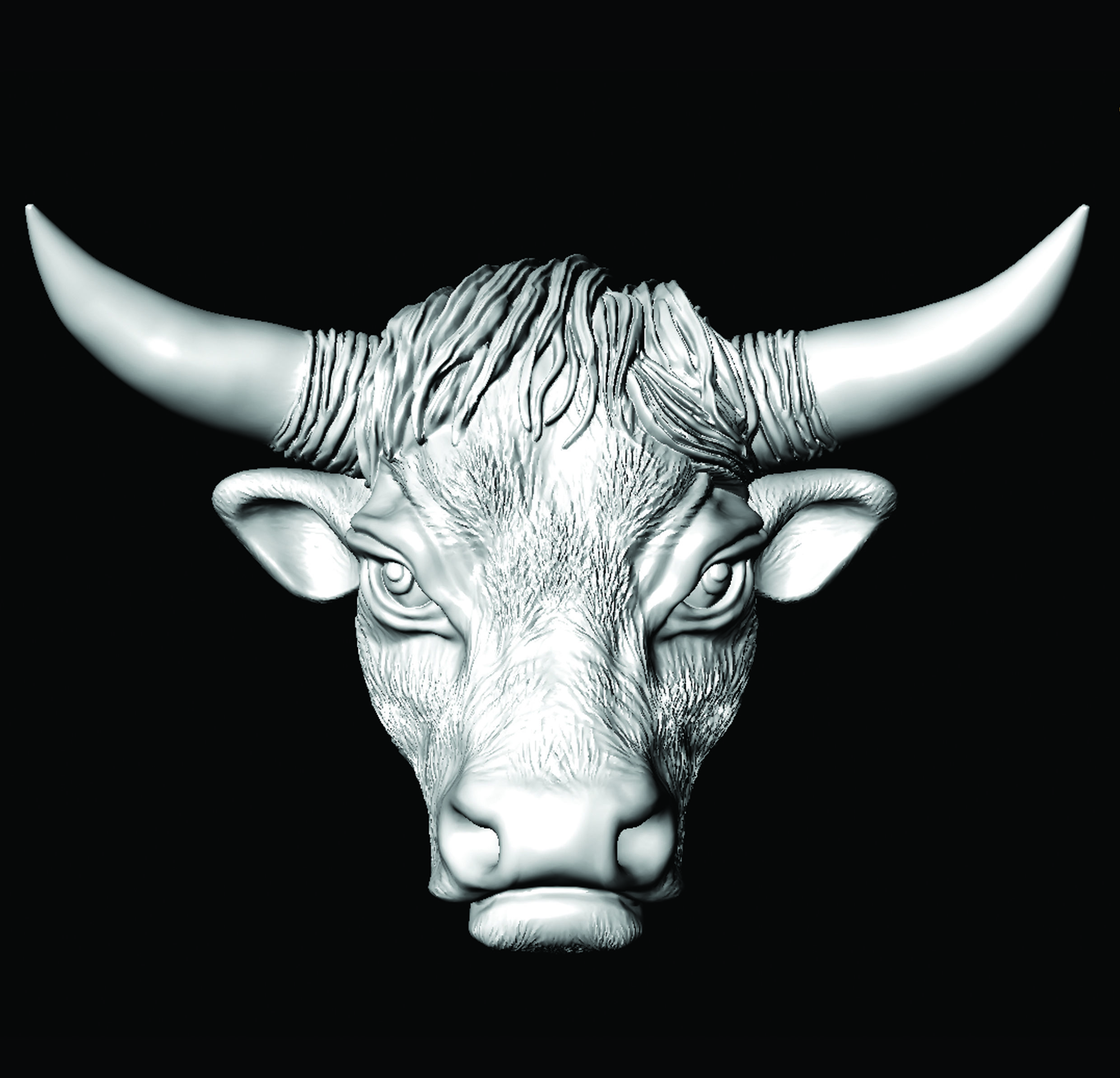 BULL HEAD 3D print model_3