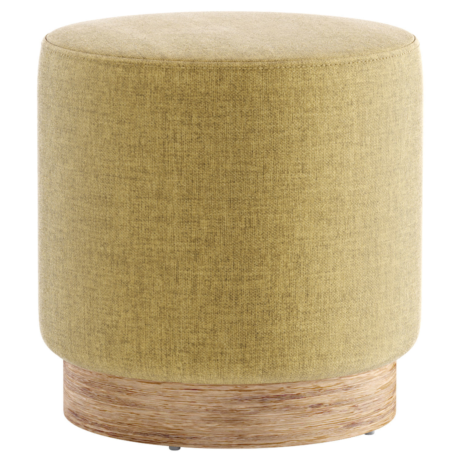 Pouf on a wooden base Nordic 3D model_4