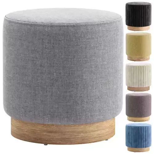 Pouf on a wooden base Nordic
