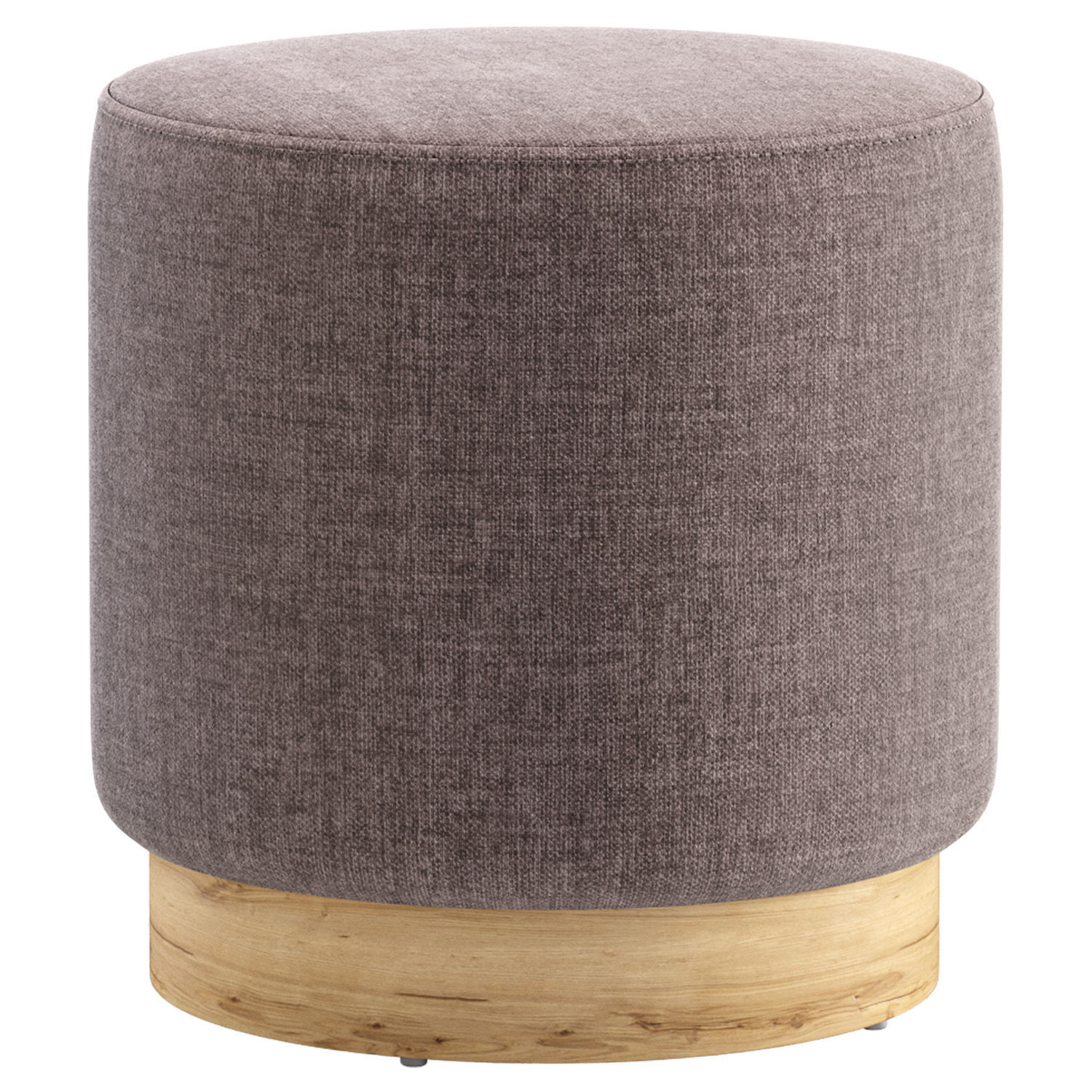 Pouf on a wooden base Nordic 3D model_2
