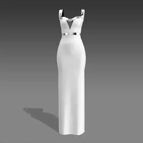 Dress white and metalic strap 
