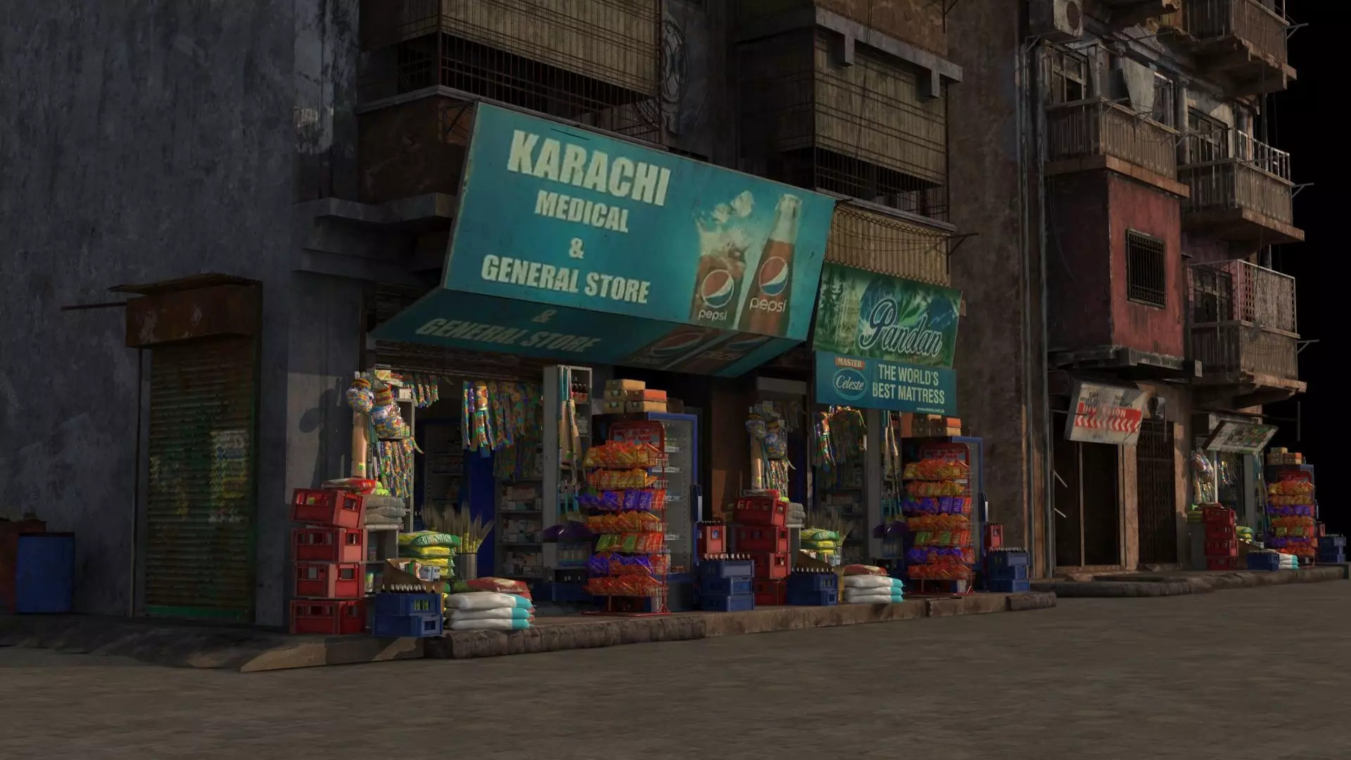 Karachi Grocery Shop 3D model_0