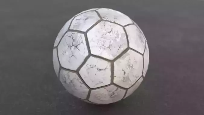 Low-Poly Old Soccer Ball - Game-Ready