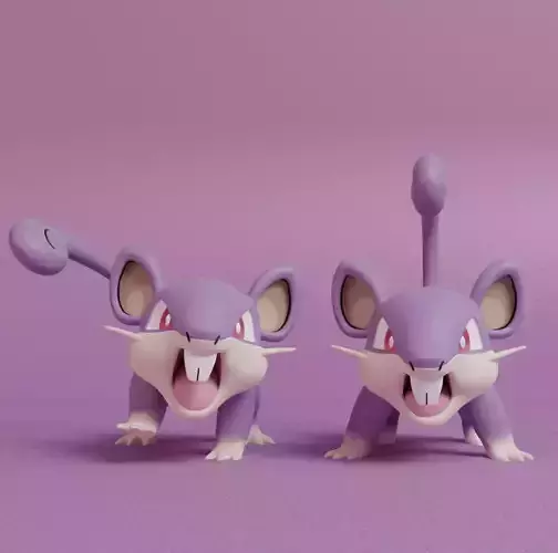 Pokemon - Rattata with 2 poses 3D print model