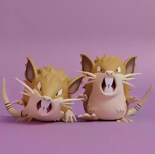 Pokemon - Raticate  with 2 poses 3D print model