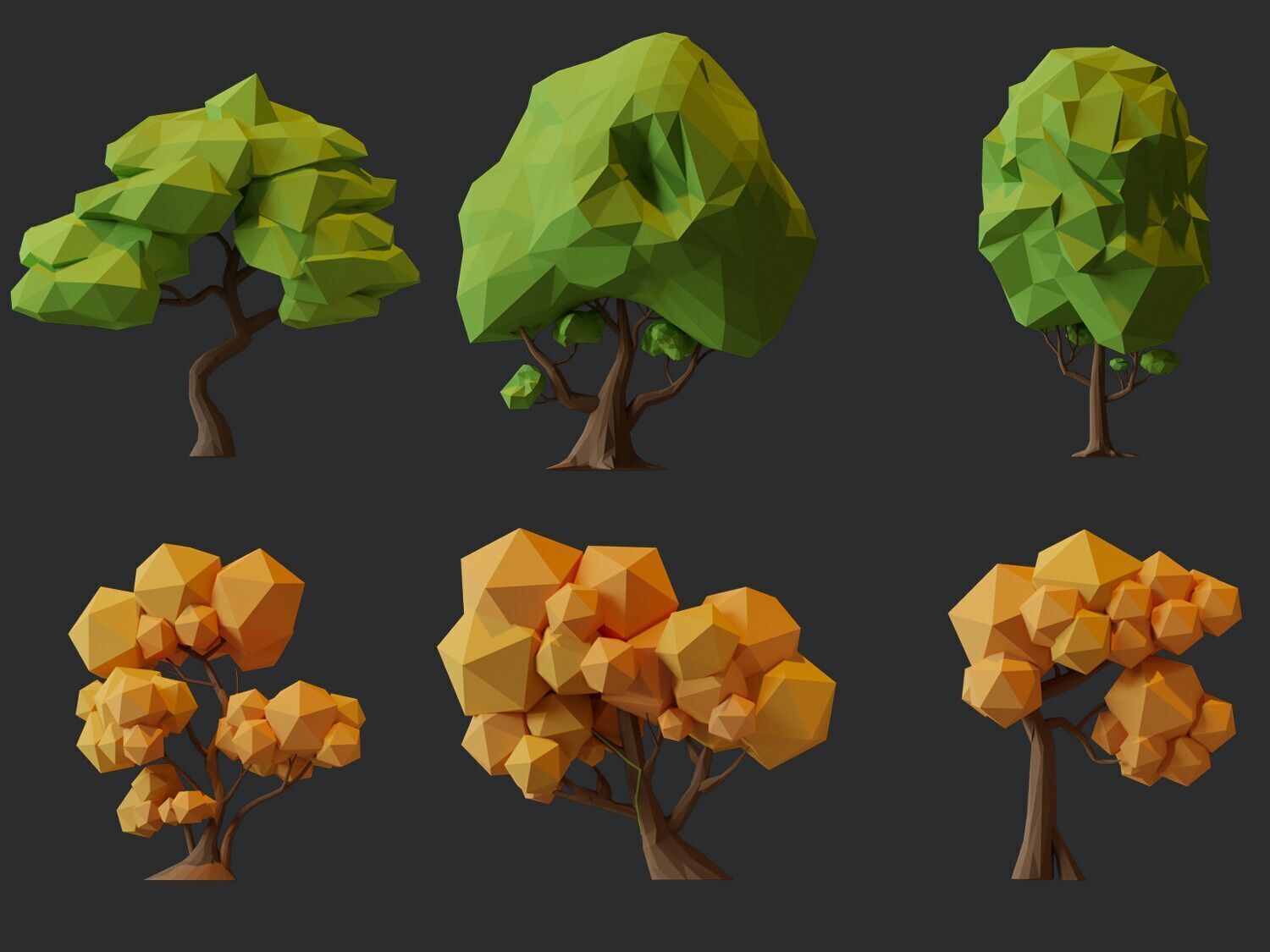 Low Poly Tree Pack Low-poly 3D model_7