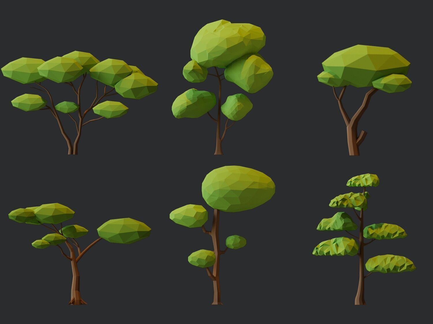 Low Poly Tree Pack Low-poly 3D model_3