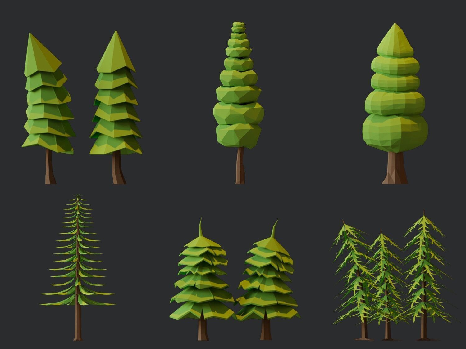 Low Poly Tree Pack Low-poly 3D model_14