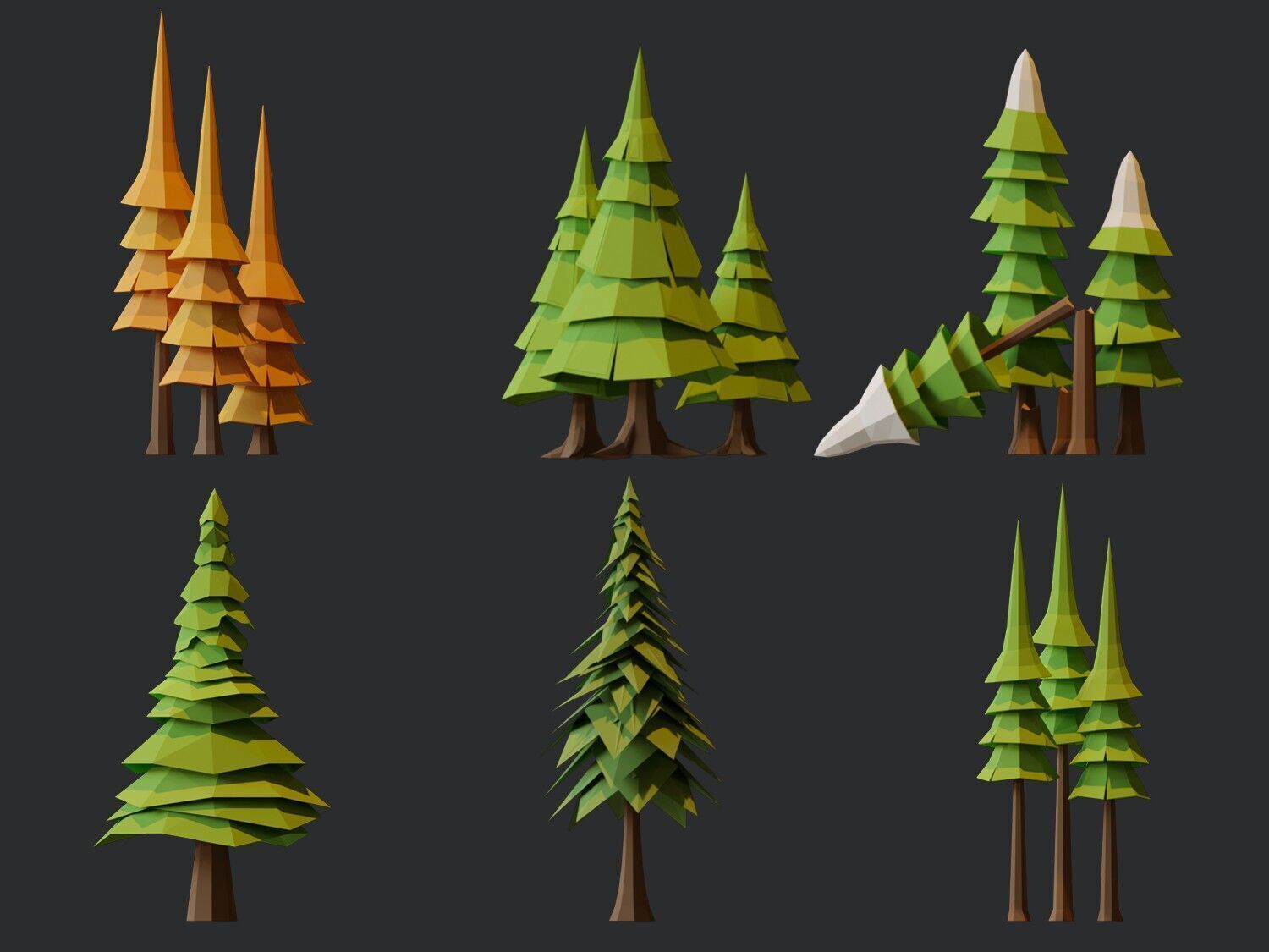 Low Poly Tree Pack Low-poly 3D model_15