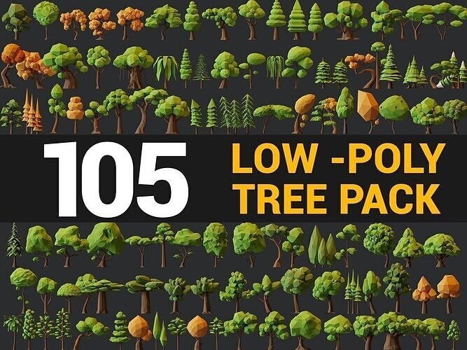 Low Poly Tree Pack Low-poly 3D model