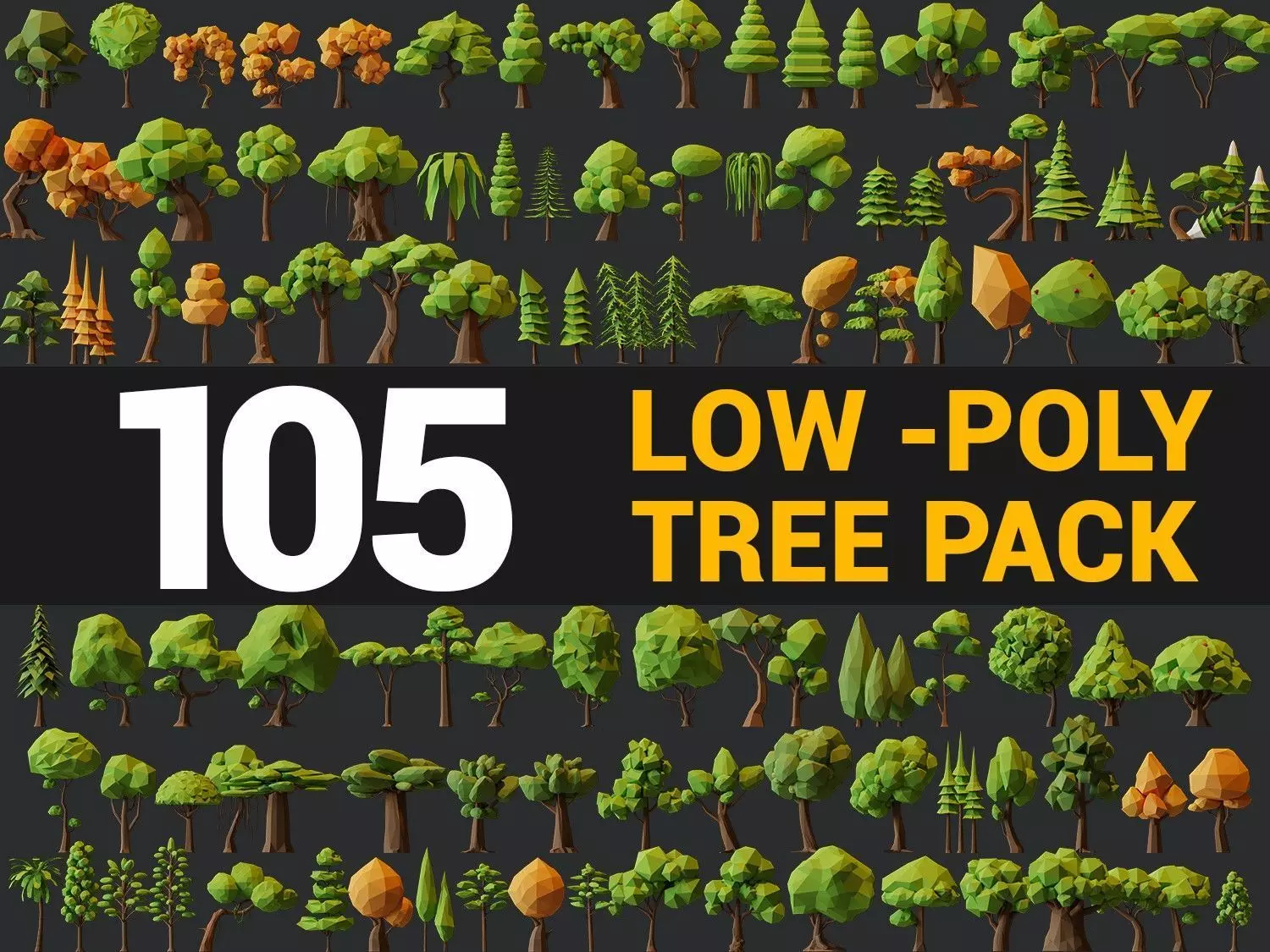 Low Poly Tree Pack Low-poly 3D model_0