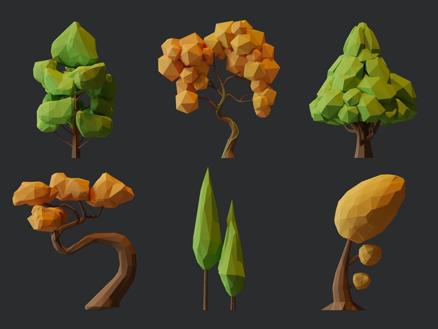 Low Poly Tree Pack Low-poly 3D model_12