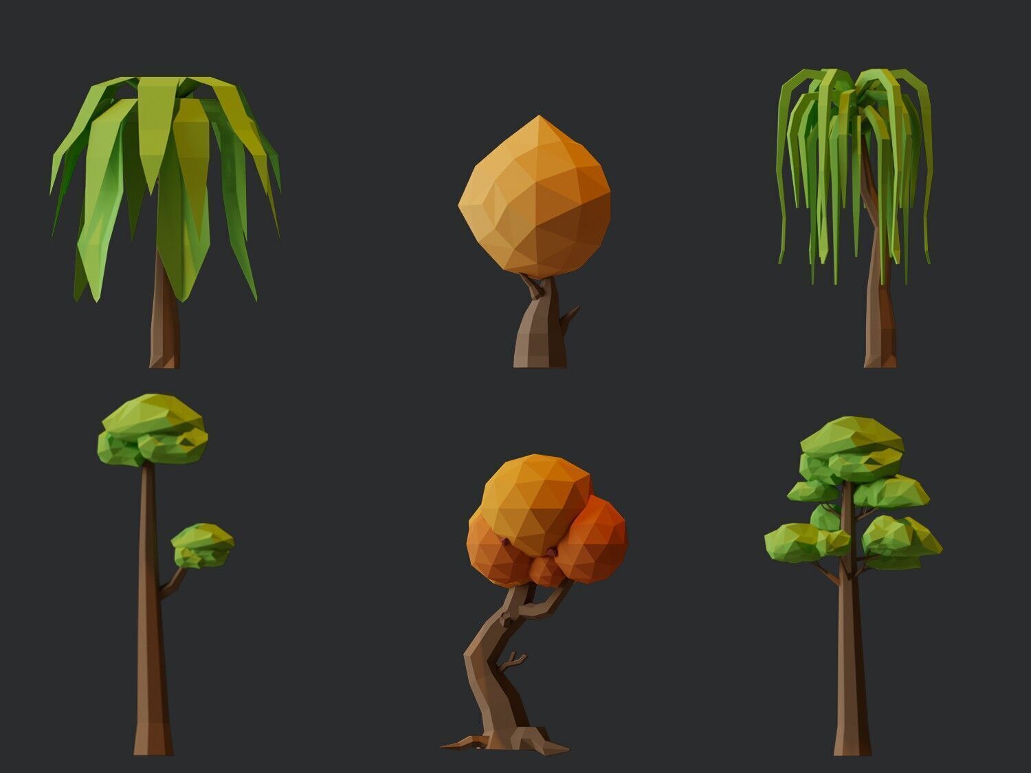 Low Poly Tree Pack Low-poly 3D model_9