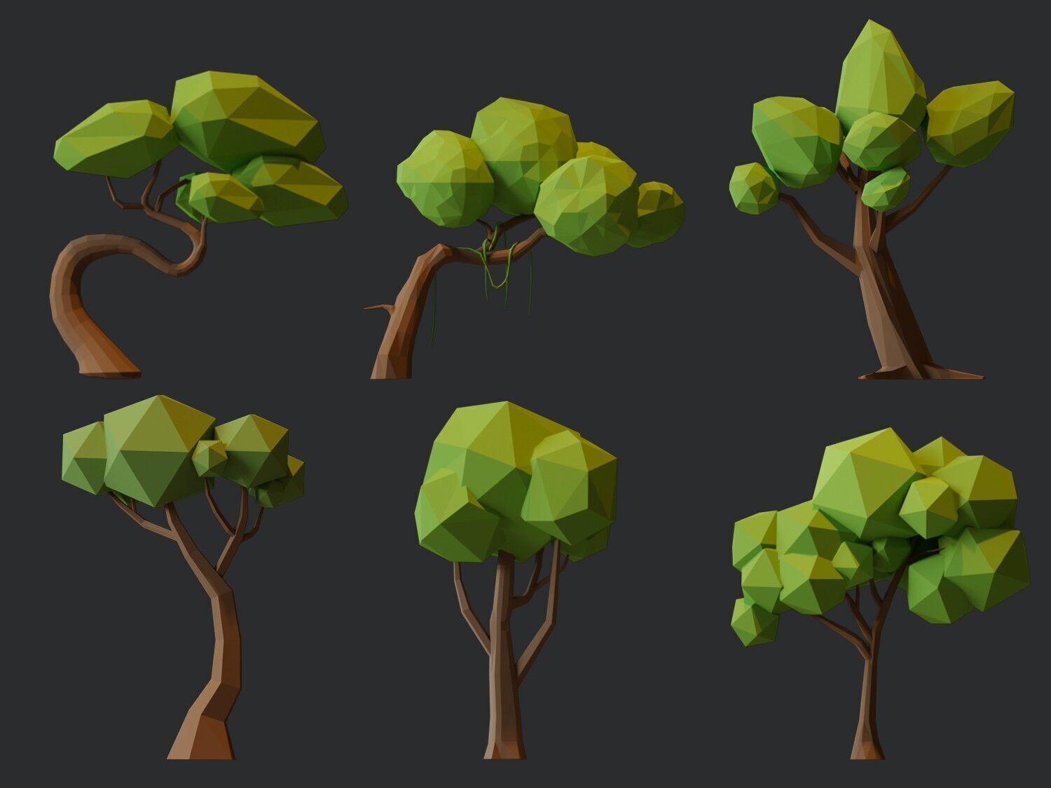 Low Poly Tree Pack Low-poly 3D model_17