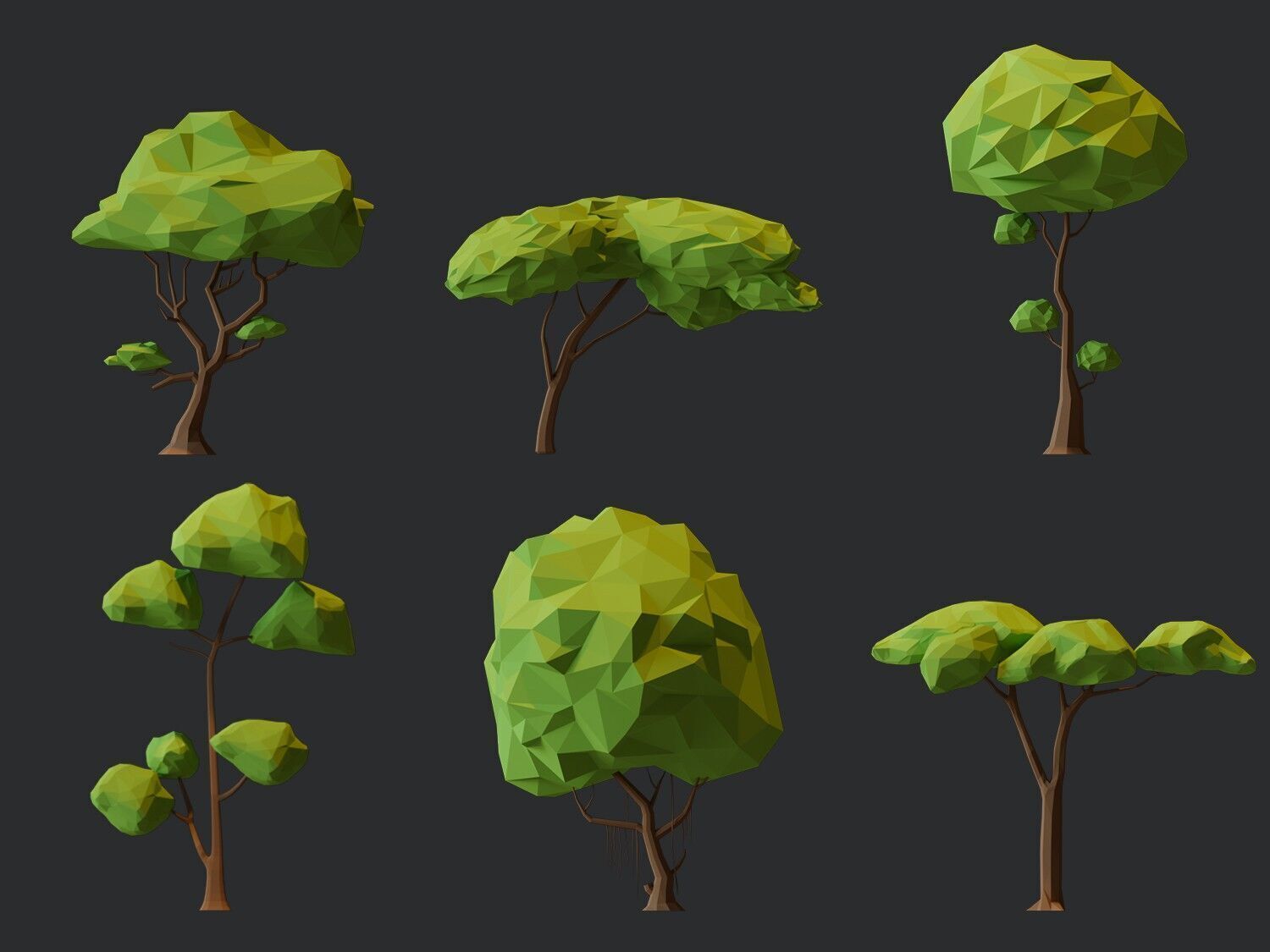 Low Poly Tree Pack Low-poly 3D model_6