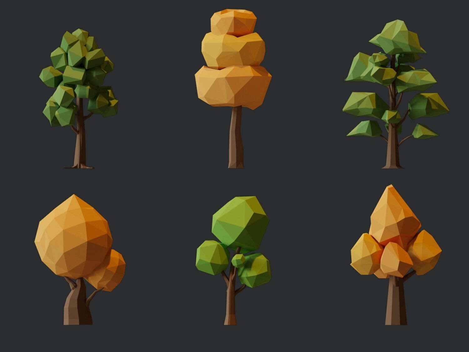 Low Poly Tree Pack Low-poly 3D model_10