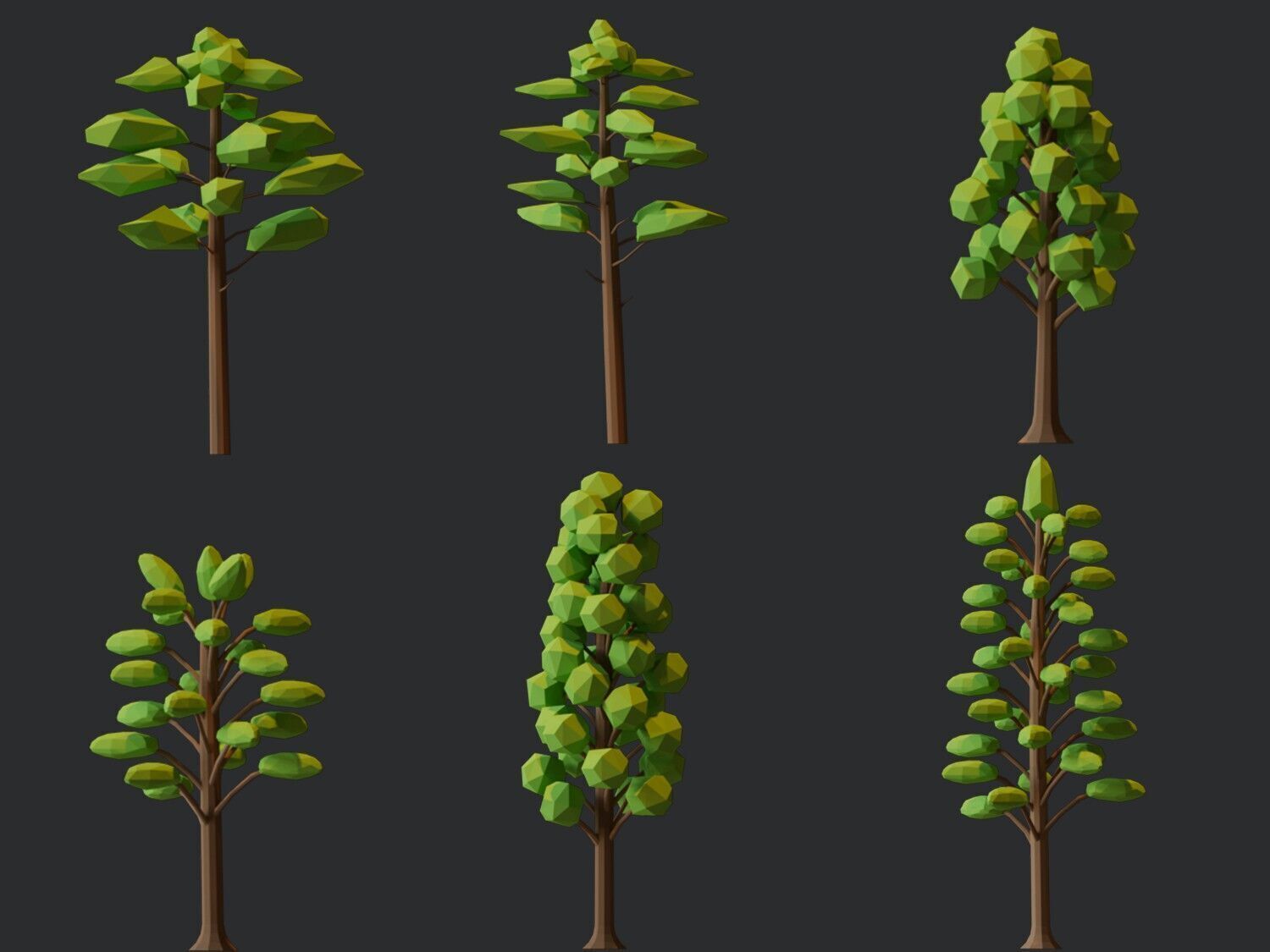 Low Poly Tree Pack Low-poly 3D model_8