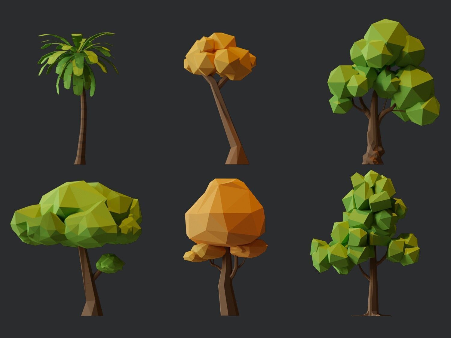 Low Poly Tree Pack Low-poly 3D model_11