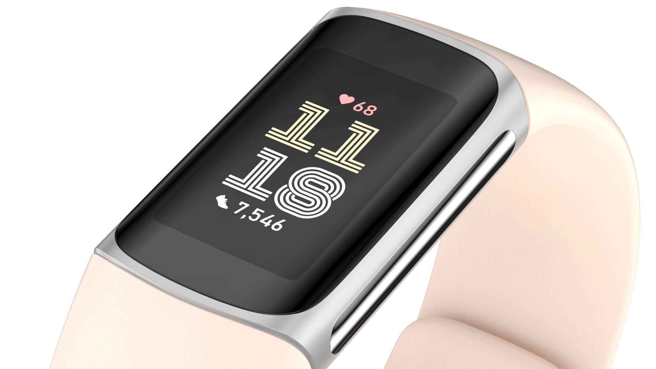 Fitbit Charge 6 Silver 3D model_3