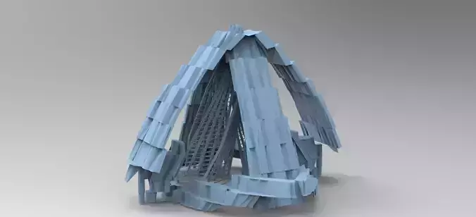 Atlantis gravity tower top Low-poly 3D model