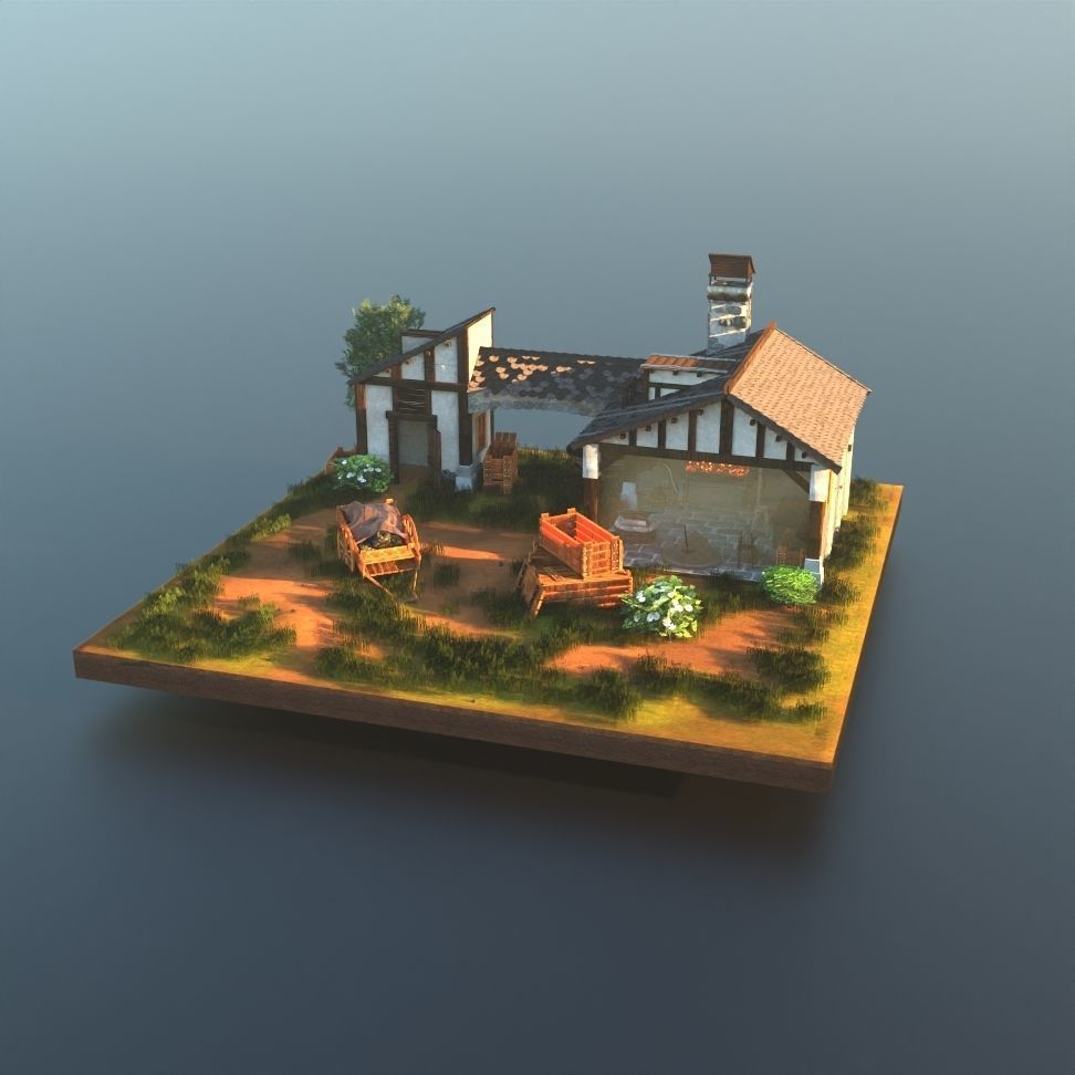 Smithy forge blacksmith workshop Low-poly 3D model_1