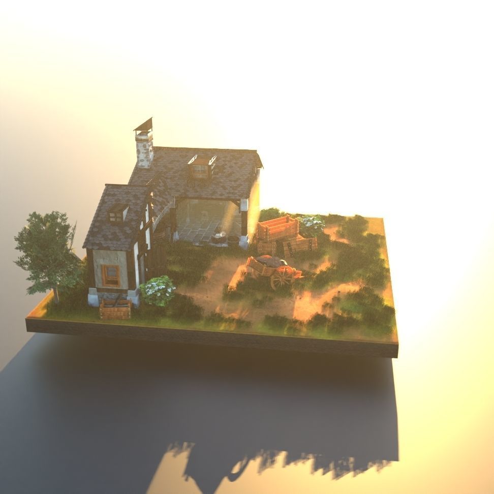 Smithy forge blacksmith workshop Low-poly 3D model_2