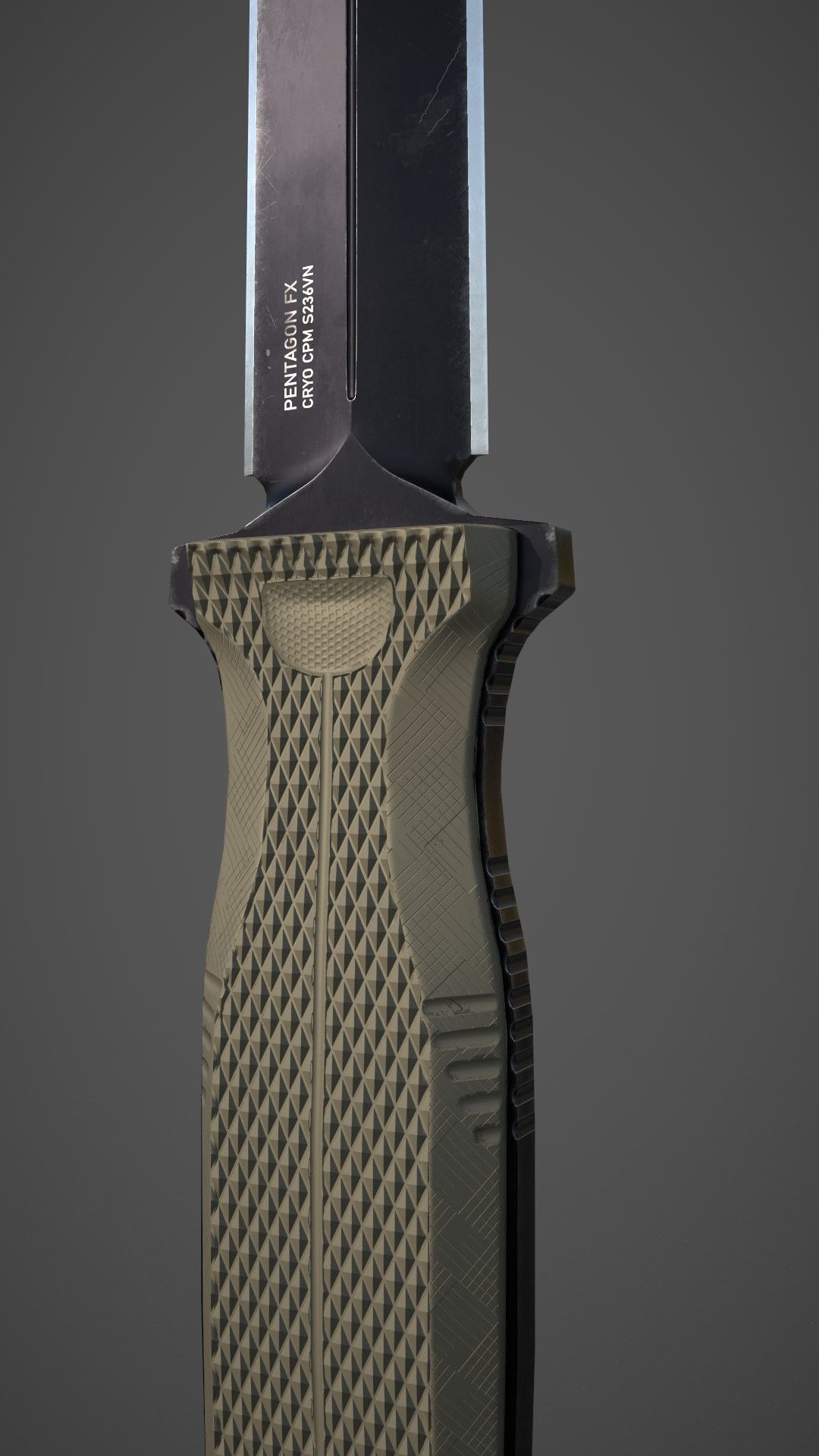 SOG Pentagon Tactical Knife - Lowpoly Game Asset Low-poly 3D model_11