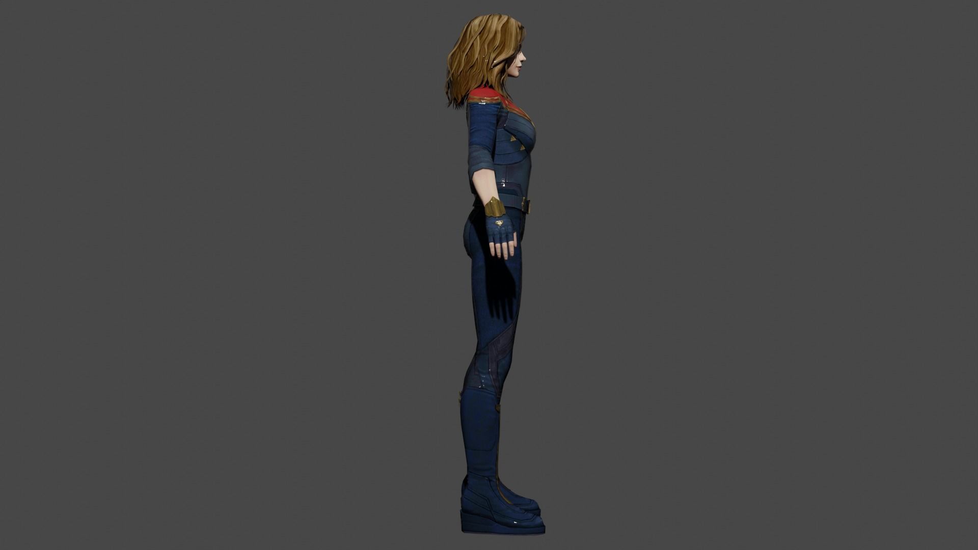 Captain Marvel Low-poly 3D model_2