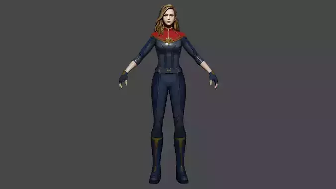 Captain Marvel Low-poly 3D model