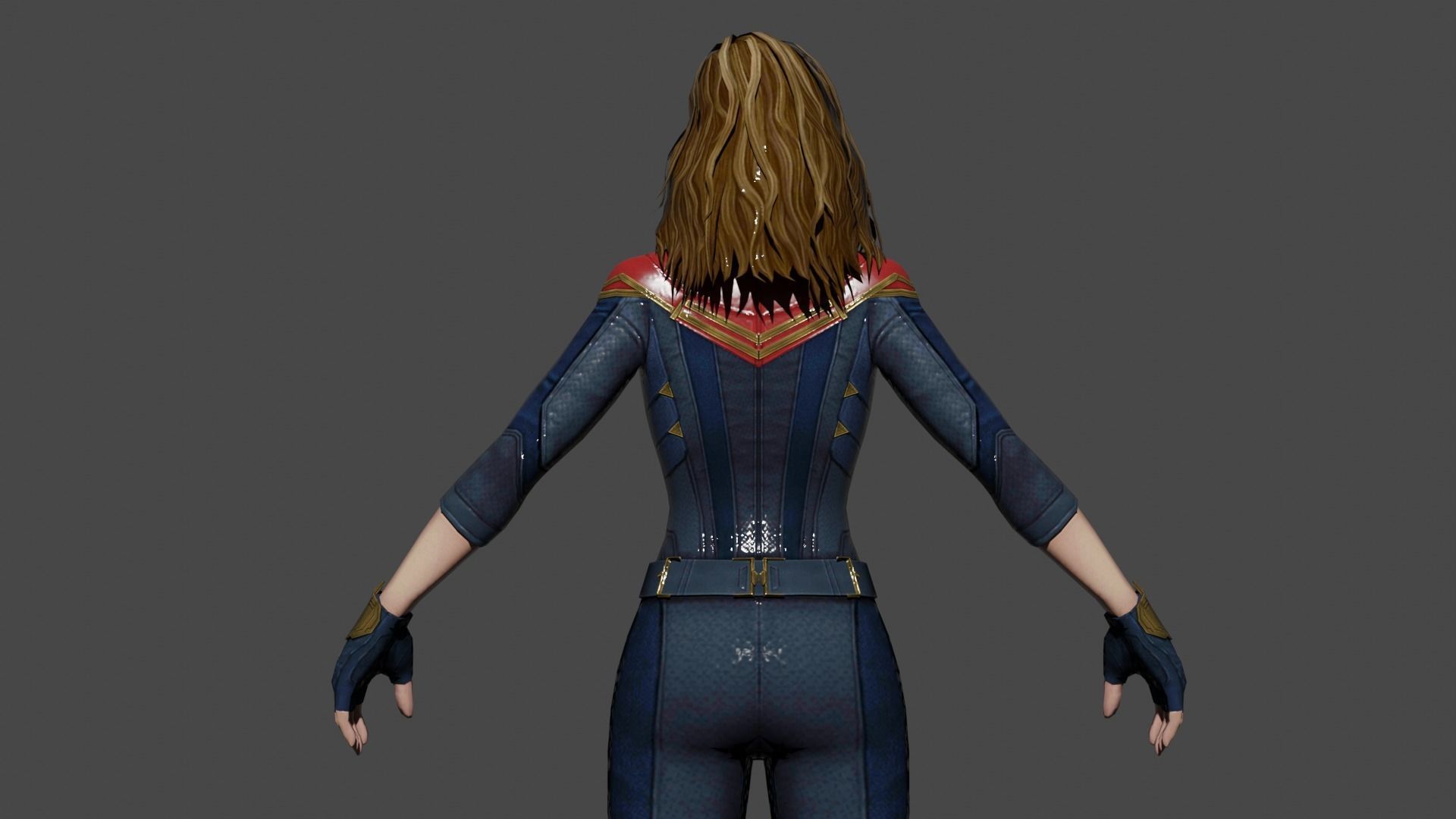 Captain Marvel Low-poly 3D model_5