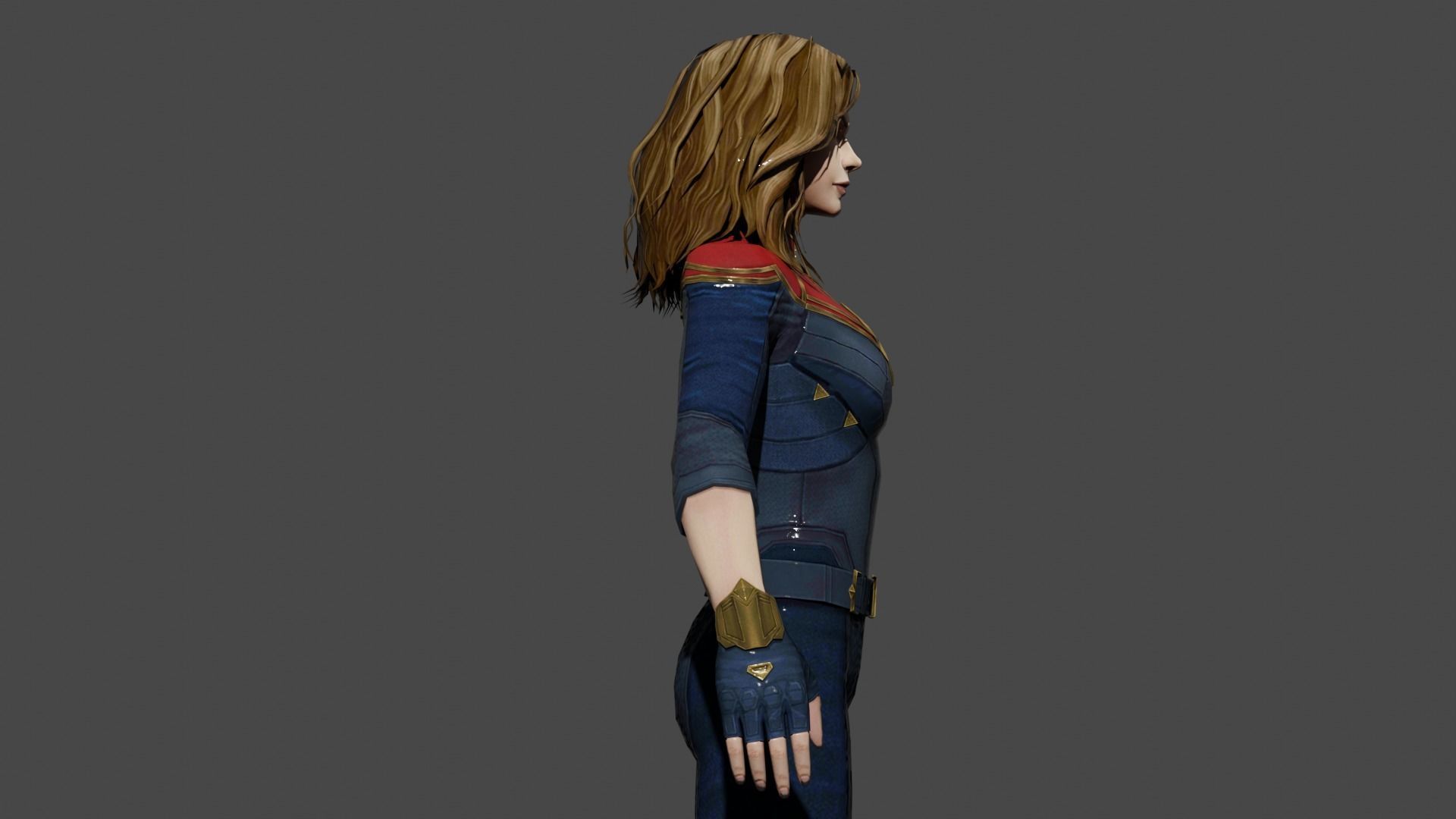 Captain Marvel Low-poly 3D model_3