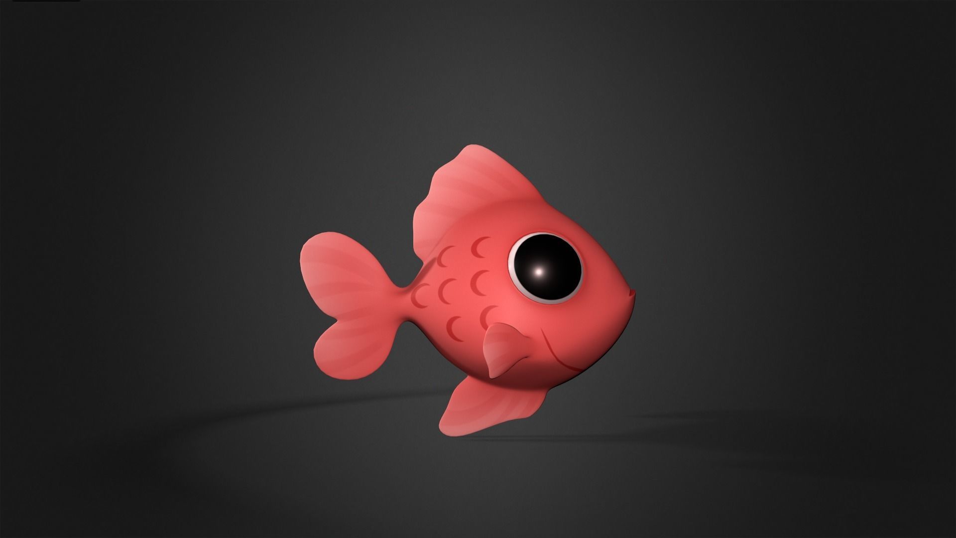 Asset - Cartoons - Animal - Small Fish Rigged 3D model_6