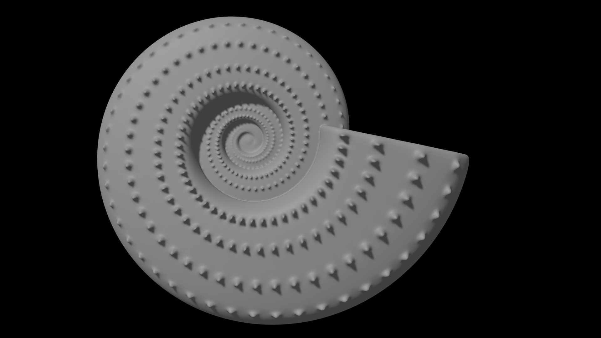 Discocone Shell Ornamented Spines 3D print model_5