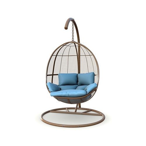 swing chair015 Low-poly 3D model