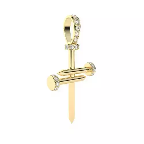 Nail style cross pendant 3d print model