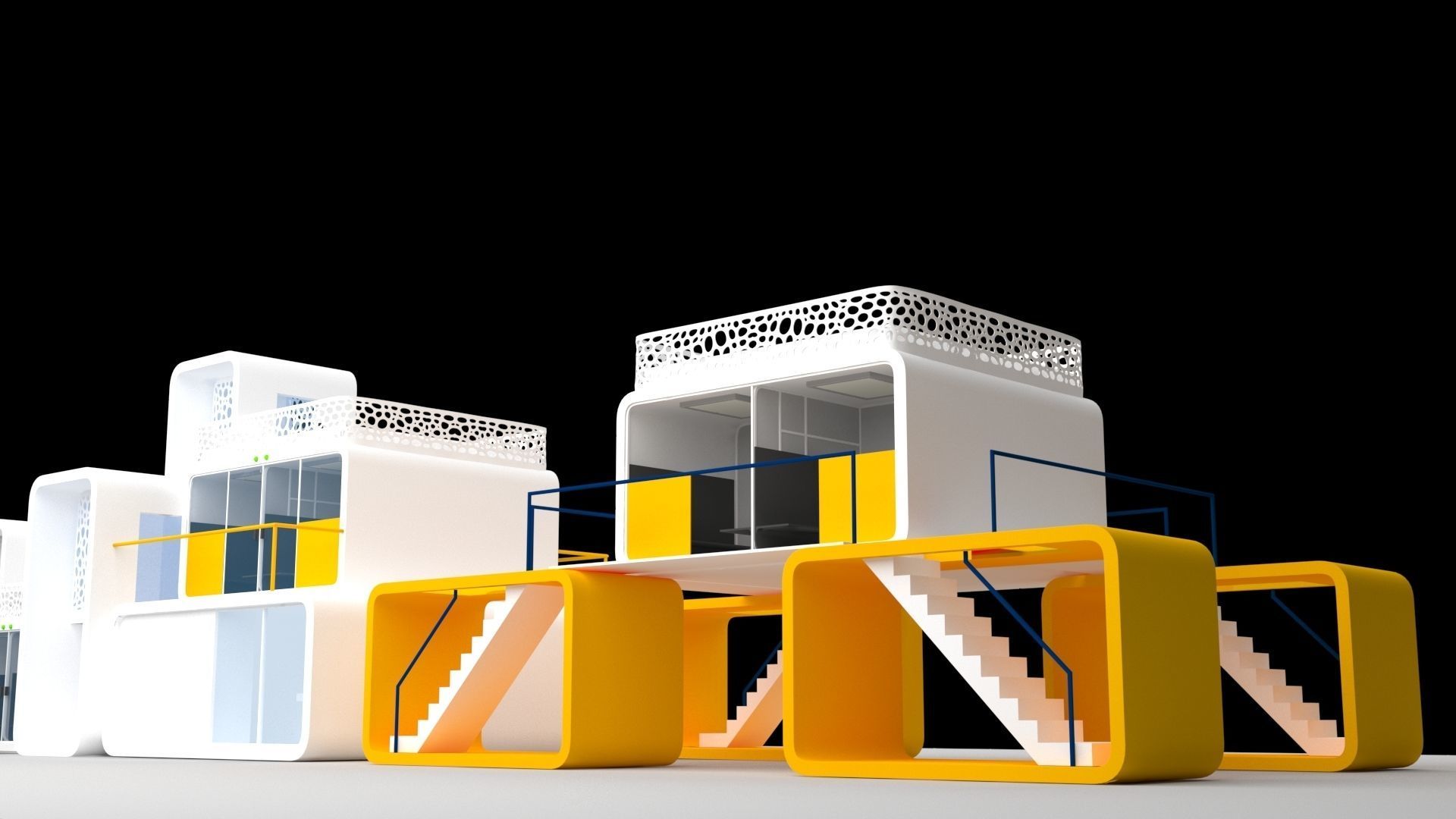 Modular house 3D model_3