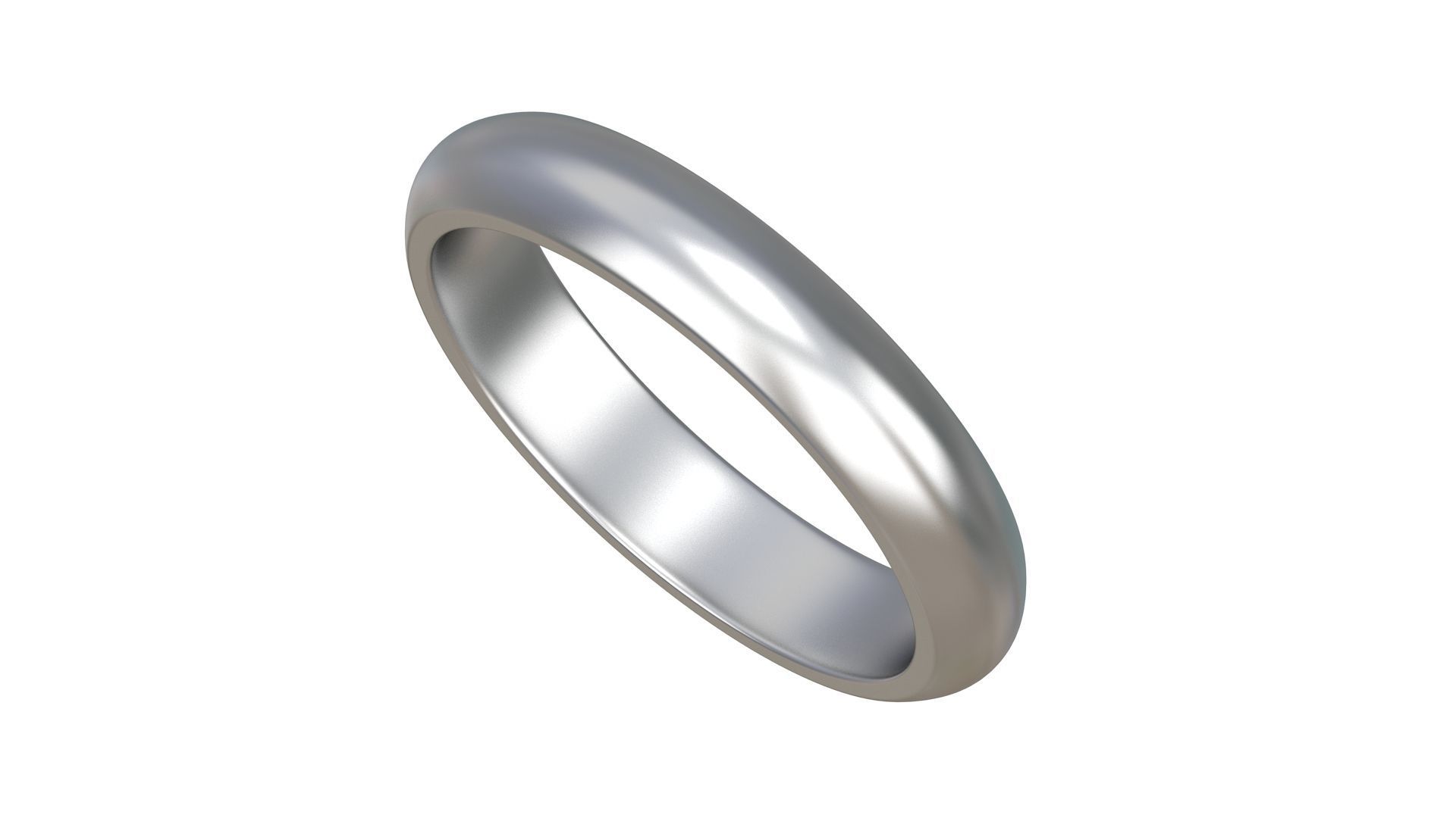 Silver Wedding Ring 3D model_3