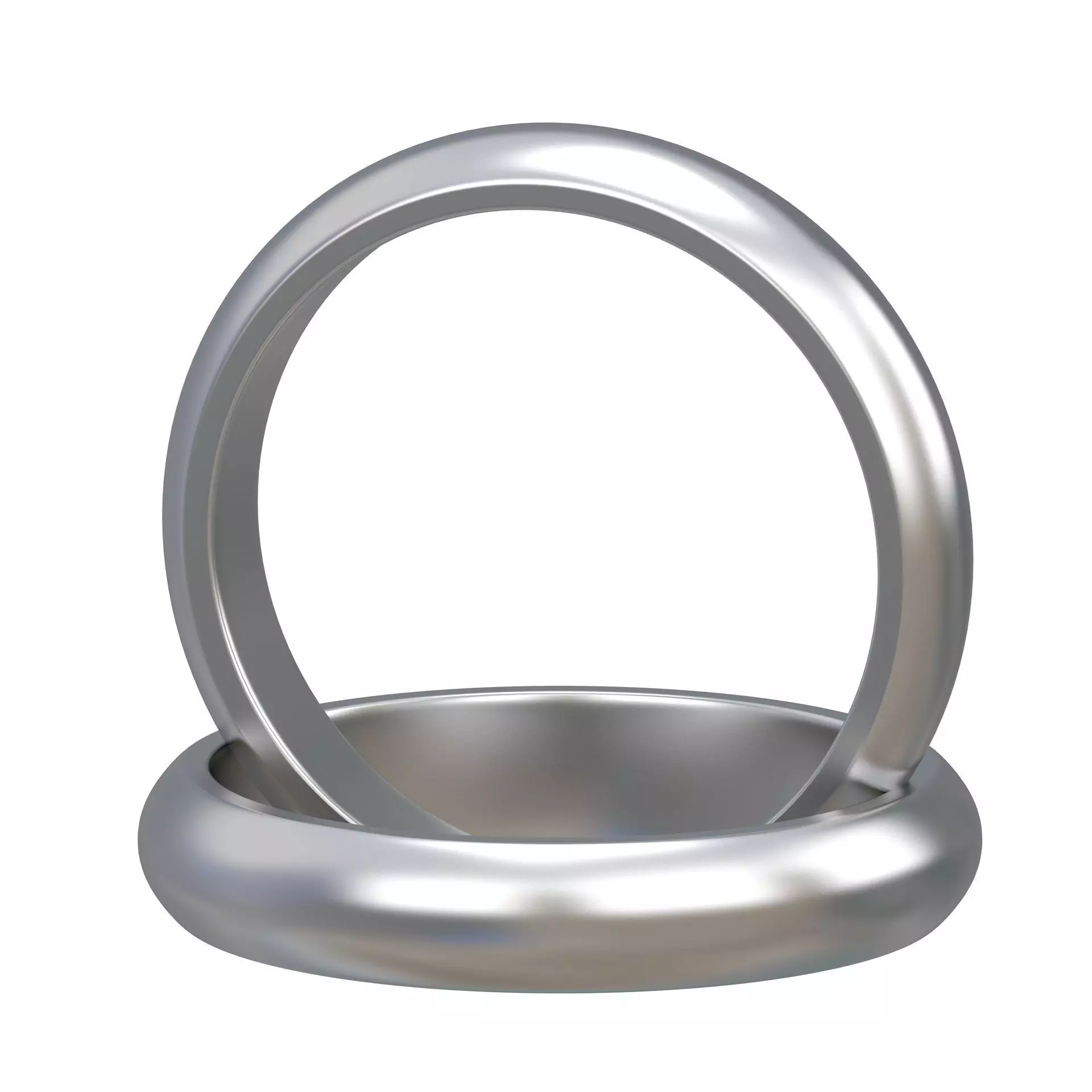 Silver Wedding Ring 3D model_0